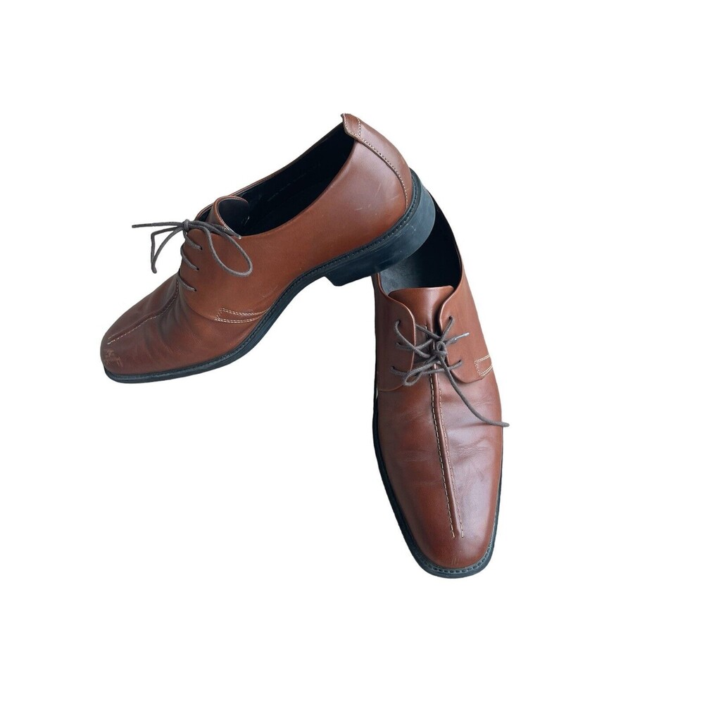 Cole Haan Split Toe Leather Loafer Shoes C12542 Lace Up Brown Men’s 10.5 M